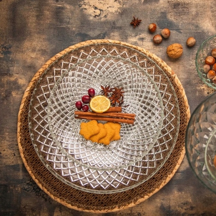 Talerzyki deserowe i patera Zestaw do ciasta 12 osób spodek na ciasto