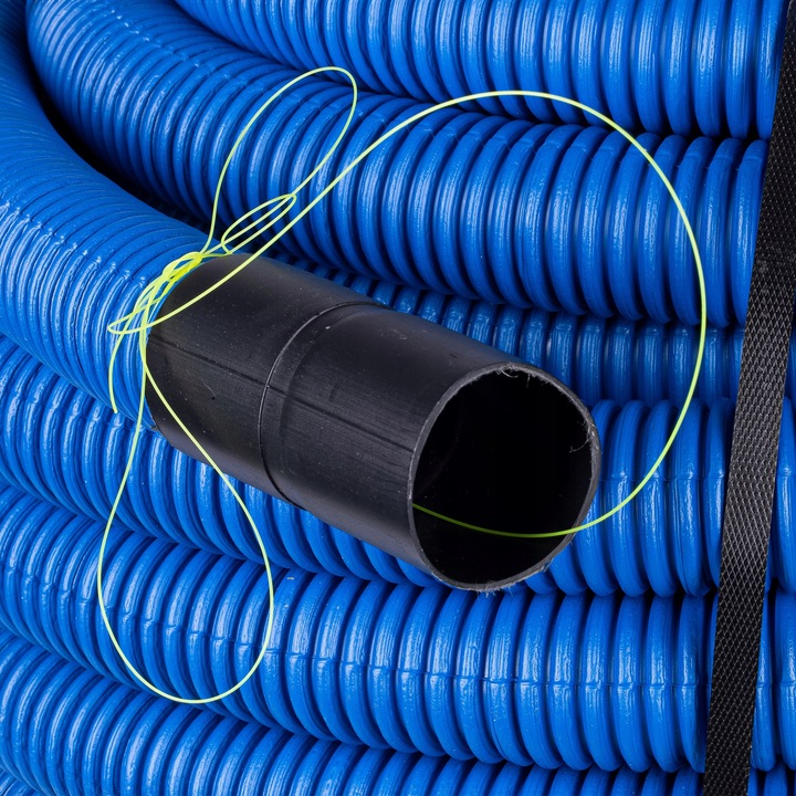 RURA KARBOWANA AROT 40mm 25m PESZEL DO ZIEMI Z PILOTEM NIEBIESKA DVR