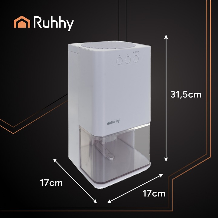 Osuszacz Powietrza Pochłaniacz Wilgoci Cichy Timer + Podświetlenie
