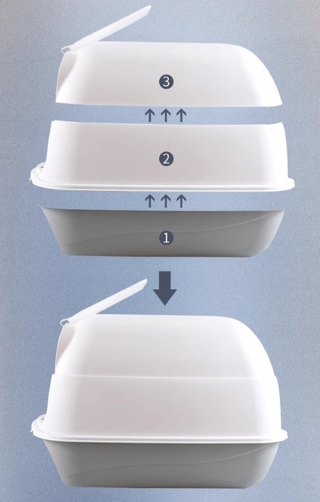 Kuweta dla kota z pochłaniaczem zamykana z łopatką Zestaw otwarta