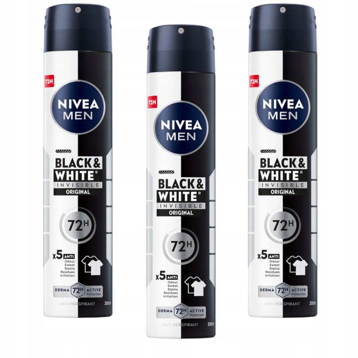 NIVEA MEN Black White Antyperspirant w sprayu męski pod pachy 72H