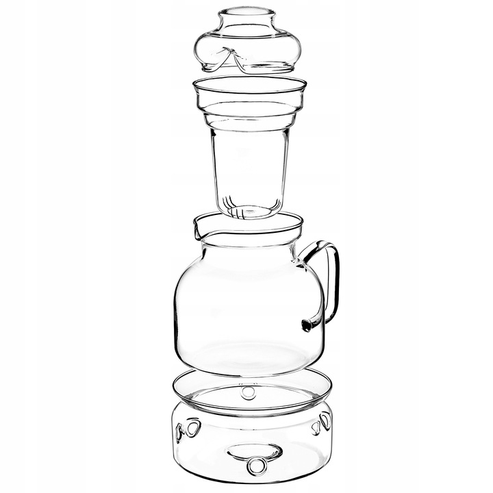 DZBANEK ŻAROODPORNY SZKLANY Z PODRZEWACZEM ZAPARZACZEM DO HERBATY 1,5L