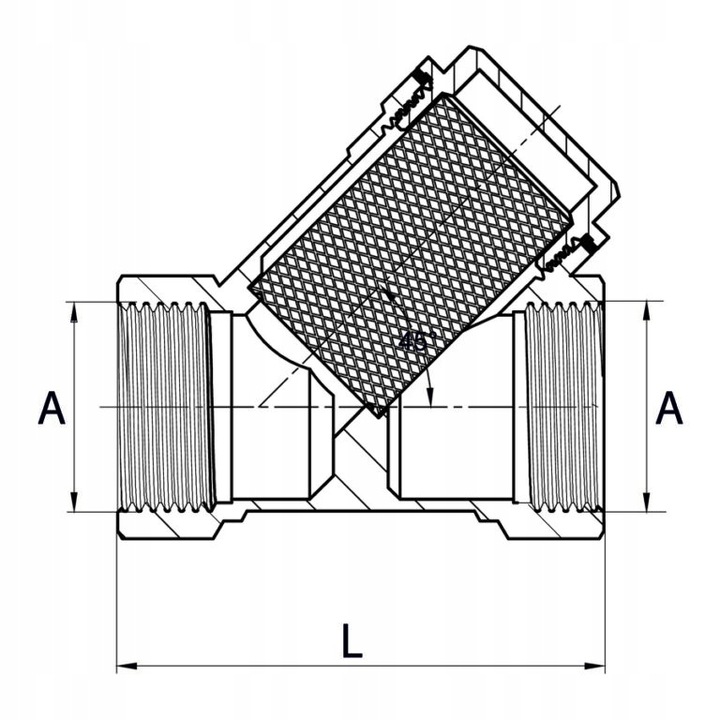 Filtr skośny do wody 1 cala DN 25 mosiężny