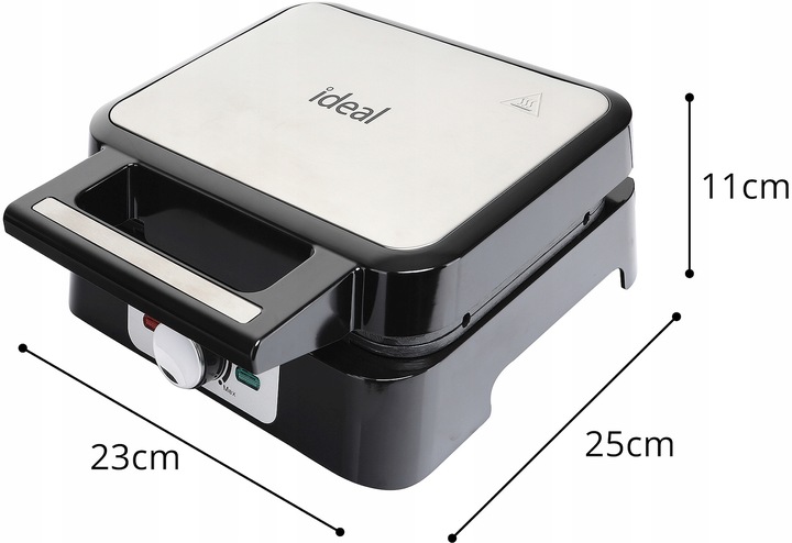 GOFROWNICA IDEAL 2DUŻE CHRUPIĄCE GOFRY MOCNA 2000W NIEPRZYWIERAJĄCA