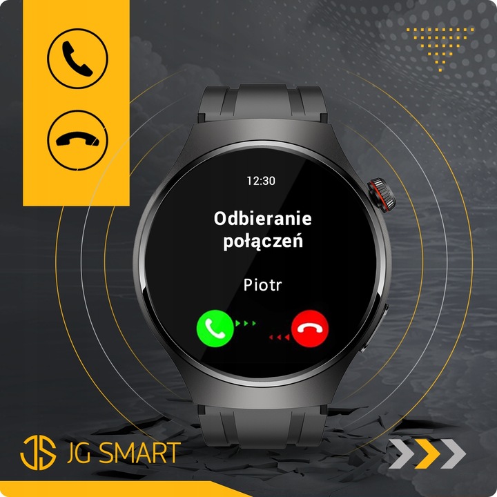 SMARTWATCH DO POMIAR GLUKOZY POLSKIE MENU ROZMOWY ZEGAREK MĘSKI + 3 PASKI