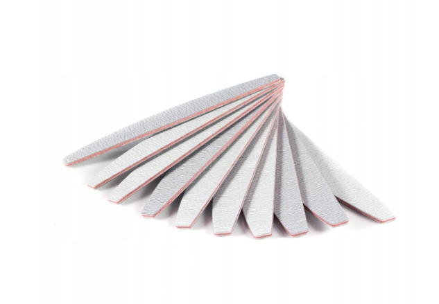 PILNIK DO PAZNOKCI 100/180 ŁÓDKA PÓŁKSIĘŻYC ZEBRA ZESTAW 100 SZT DWUSTRONNY