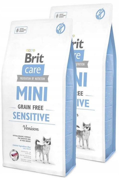 BRIT CARE MINI GRAIN FREE SENSITIVE VENISON 7 KG + GRATIS