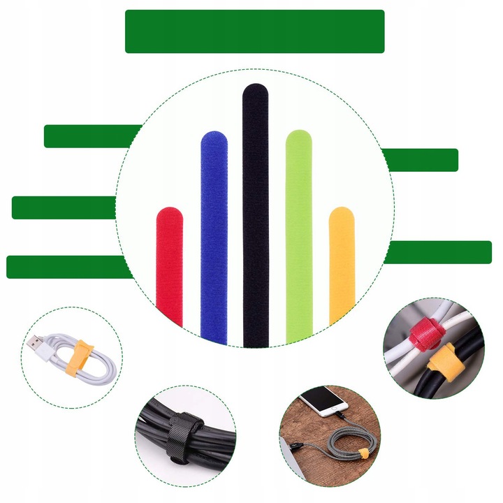 OPASKA RZEP paski organizer do kabli OPASKA TAŚMA RZEPOWA 30 sztuk