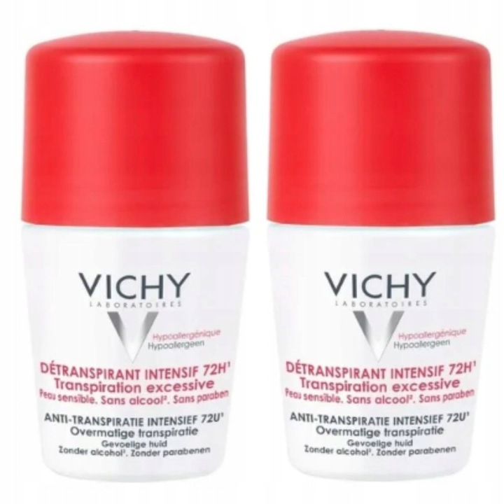 2x Vichy Stress Resist 50 ml Antyperspirant W Kulce Czerwona Kulka 72 h