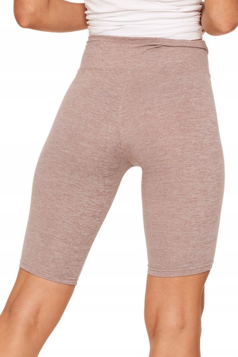 BEŻOWE LEGGINSY Z WYSOKIM STANEM TYPU KOLARKA KRÓTKIE FIT MORAJ R.S/M