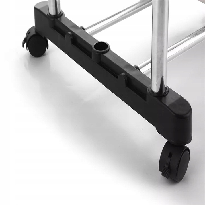 PODWÓJNY WIESZAK METALOWY TELESKOPOWY REGULOWANY SZAFA NA UBRANIA