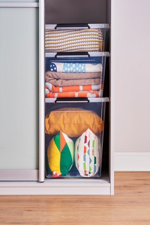 Pojemnik 35 l plastikowy pod łóżko z pokrywą kółkami szuflada XL