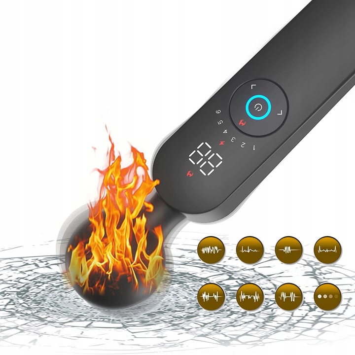 MASAŻER ŁECHTACZKI MAGIC WAND 12 FUNKCJI LCD GRZANIE, ORGAZM