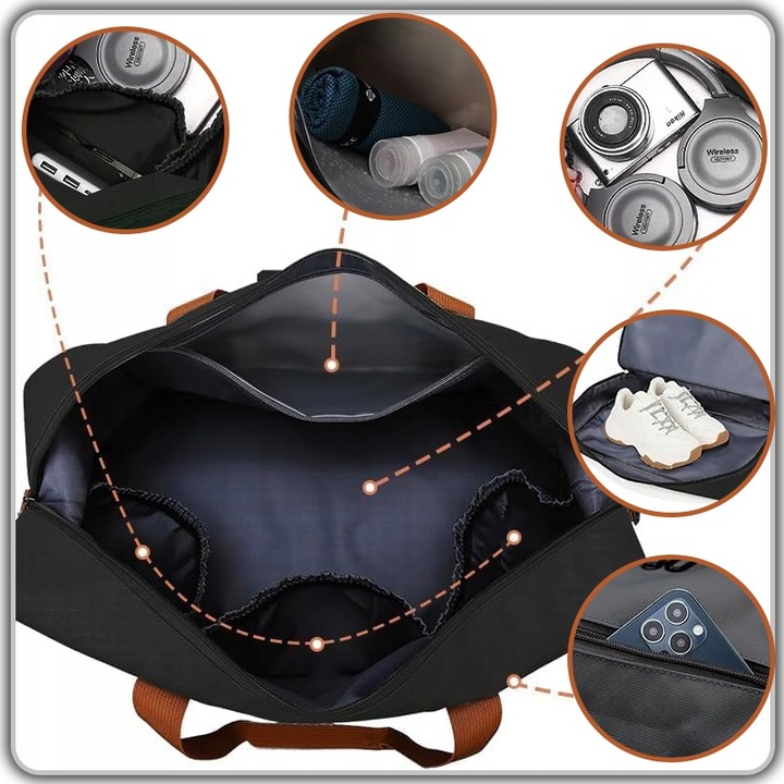 DAMSKA MĘSKA TORBA PODRÓŻNA SPORTOWA BAGAŻ DO JOGI NA SIŁOWNIĘ NA