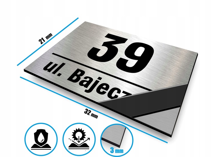 Tabliczka z numerem na dom tablica adresowa aluminiowa numer domu