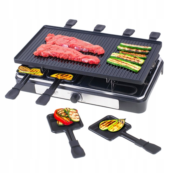 Grill elektryczny duży XL mocny raclette 1400W 8 osób