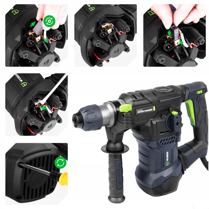 WIERTARKA MŁOTOWIERTARKA MŁOT UDAROWY 1500W MOCNA SDS+ WIERTŁA SZPICAK