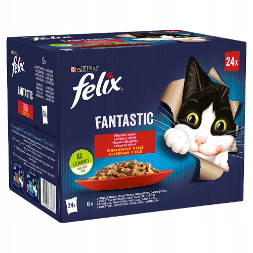 FELIX FANTASTIC WIEJSKIE SMAKI W GALARETCE SASZETKI 72x85g