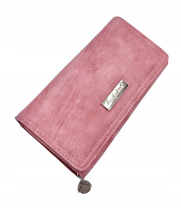 PORTFEL DAMSKI DUŻY SKÓRZANY PREZENT RÓŻOWY JENNIFER JONES MEDIUM