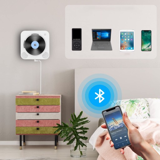 Przenośny odtwarzacz cd z baterią AUX USB FM LCD