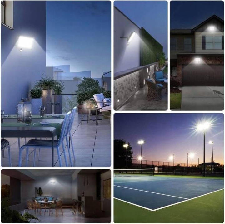 HALOGEN LED 10W LAMPA Z CZUJNIK RUCHU ZMIERZCHU NAŚWIETLACZ ZEWNĘTRZNY IP66