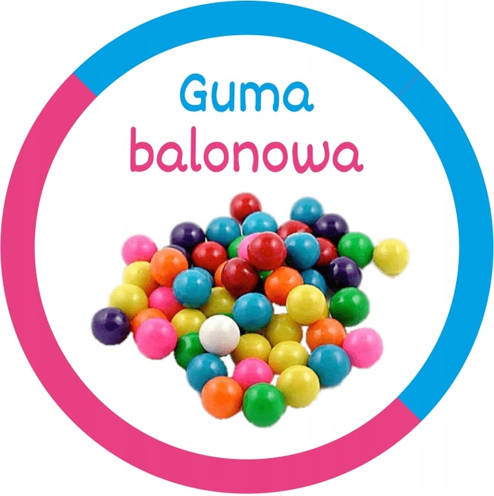 Cukier Do Waty Cukrowej GUMA BALONOWA 1kg Różowo-Niebieski 2-kolorowy