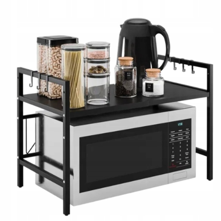 Stojak na mikrofalówkę półka rozsuwana regulacja teleskopowa organizer