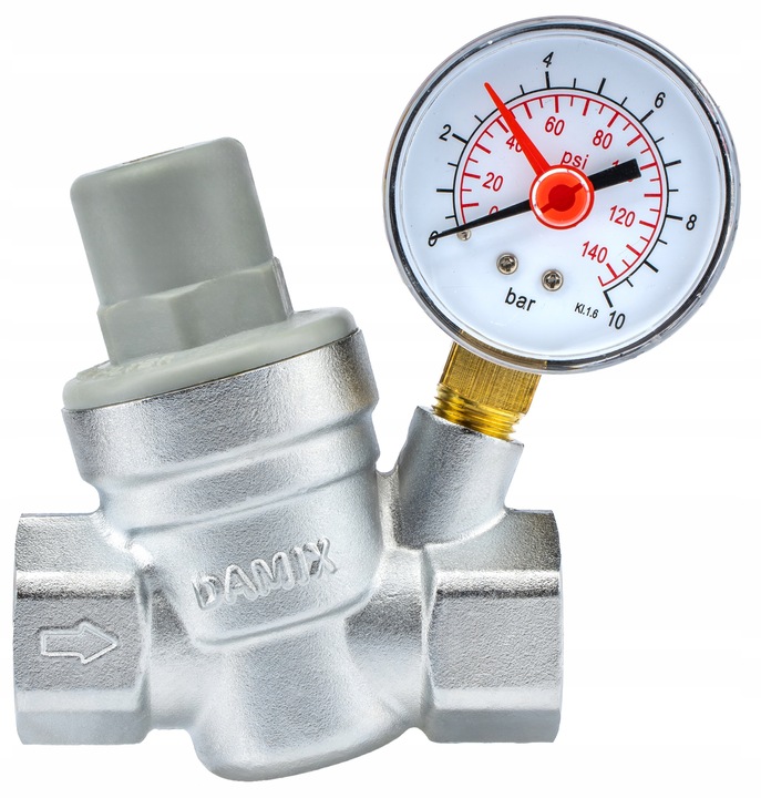 REDUKTOR CIŚNIENIA WODY Z MANOMETREM 3/4'' DN20 REGULATOR 1,5-6,5 BAR