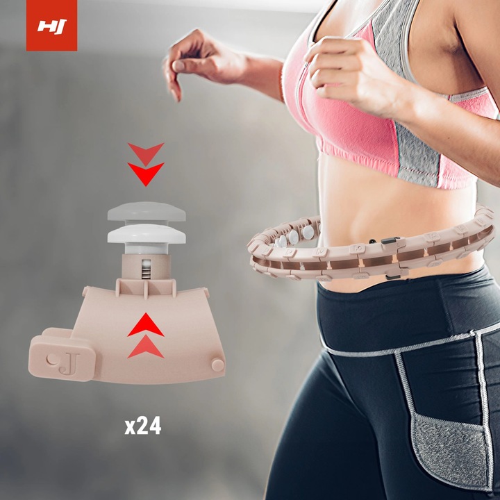 Hula hop z obciążeniem odchudzające wypustkami regulowane 24 elementy smart