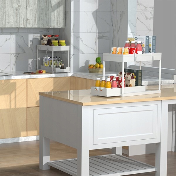 ORGANIZER POD ZLEW 2 POZIOMOWY WYSUWANA PÓŁKA REGAŁ STOJAK DO KUCHNI