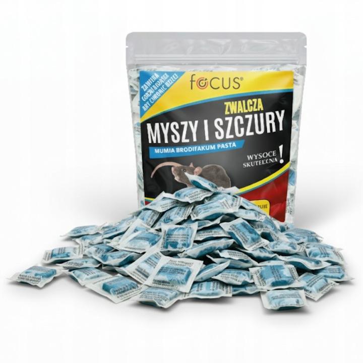 TRUTKA NA SZCZURY I MYSZY 1kg PASTA TRUCIZNA BRODIFAKUM DZIAŁA PO 1