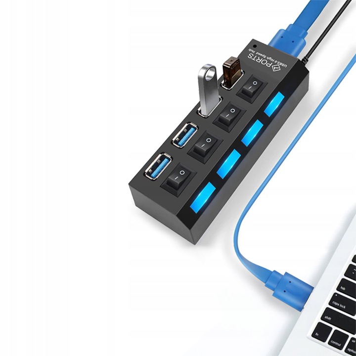 HUB USB ROZDZIELACZ 4 PORTÓW ROZGAŁĘŹNIK USB 3.0