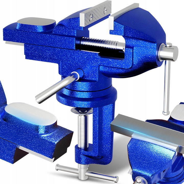 IMADŁO OBROTOWE 360 ŚLUSARSKIE ŻELIWNE SOLIDNE STOŁOWE MAŁE Z KOWADŁEM