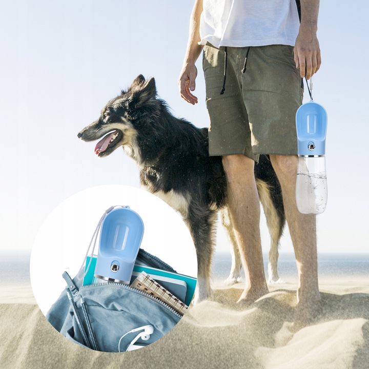 Poidło dla psa Bidon z miską na Wodę 500ml