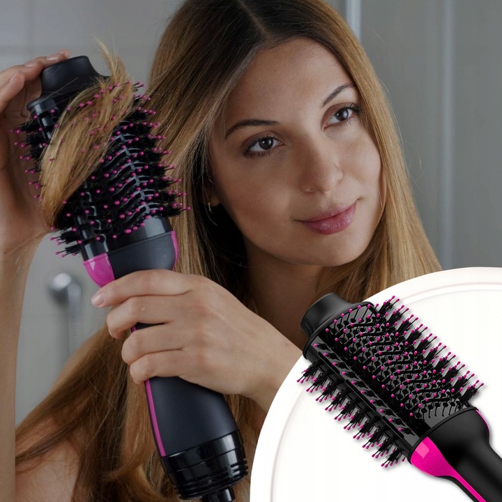 Duża Szczotka Suszarka Lokówka Prostownica Do Stylizacji Włosów 4w1