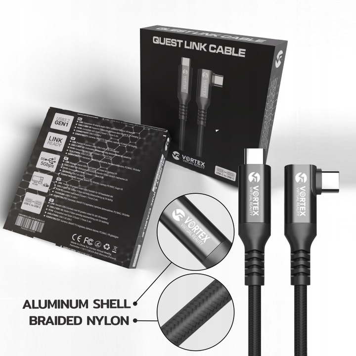 Kabel 5m od VortexVR USB-C do Meta Quest Link | do Quest 3S Quest 3 Quest 2