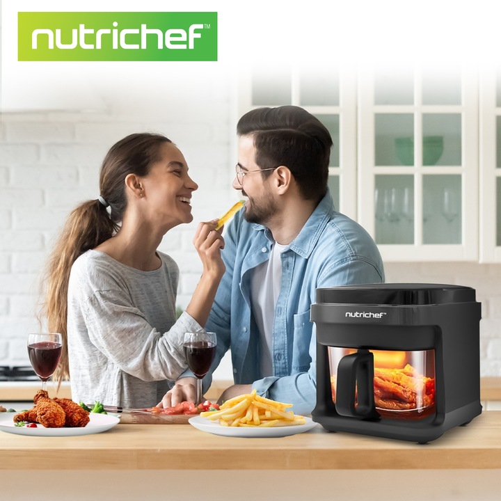 AIR FRYER FRYTKOWNICA BEZTŁUSZCZOWA 5,5L 8 PROGRAMÓW NUTRICHEF CZARNA
