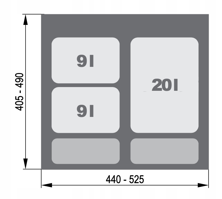 POJEMNIKI NA ODPADY SORTOWNIKI NA ŚMIECI REJS PRAKTIKO WYSOKI 1x20L