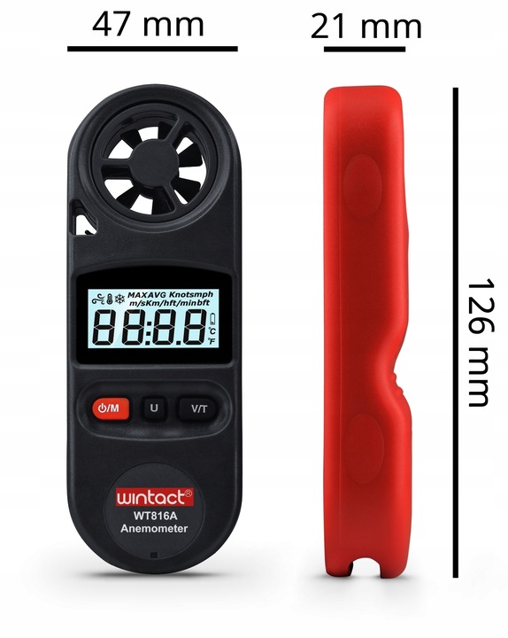 ANEMOMETR WIATROMIERZ MIERNIK WIATRU TEMPERATURY POMIAR PRĘDKOŚCI POWIETRZA
