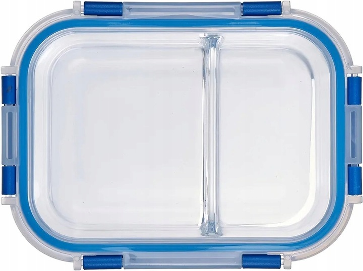 Szklany pojemnik z pokrywką na żywność podziałka lunch Box
