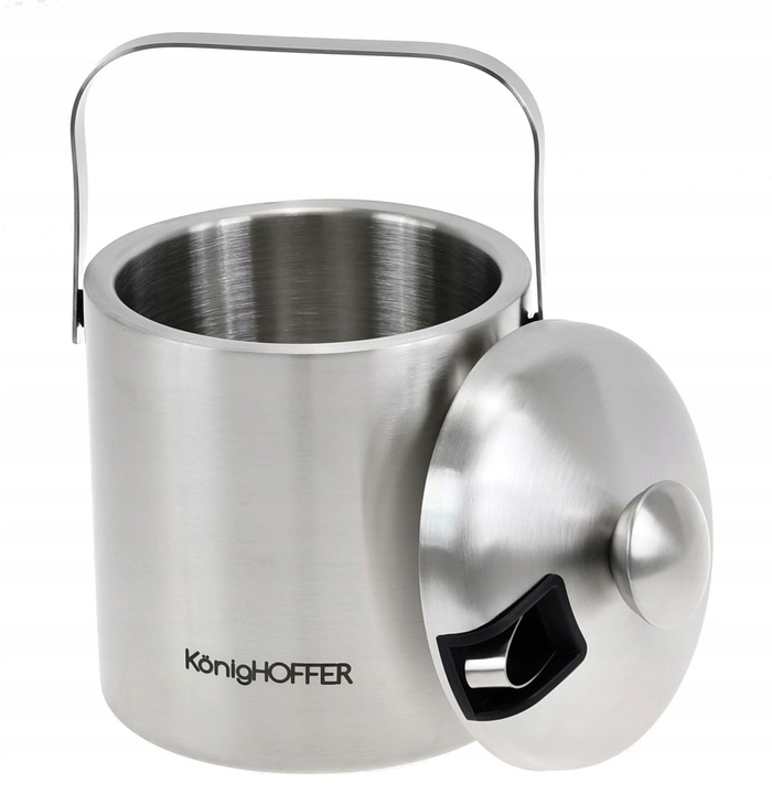 WIADERKO Pojemnik Stalowy na LÓD z Pokrywą 1,3 L COOLER do Lodu +