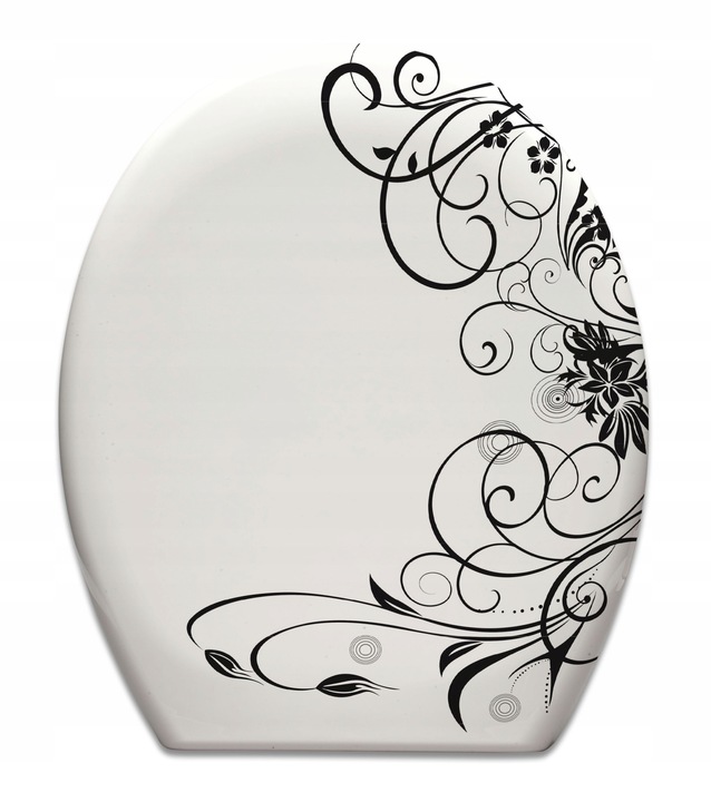 ESTIVA DESKA WC SEDESOWA WOLNOOPADAJĄCA TWARDY DUROPLAST NADRUK GRAFITOWY