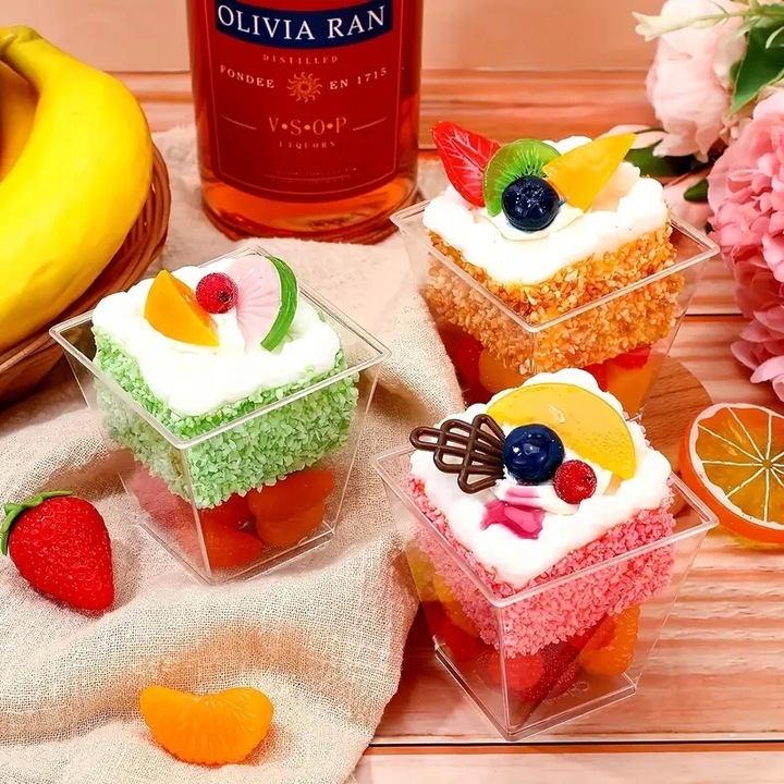 Pucharki do deserów jednorazowe plastikowe 120 ml – 50 sztuk pojemniki