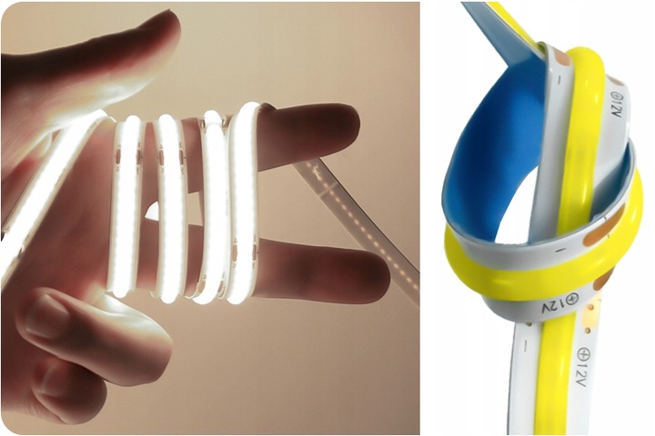 SAMOPRZYLEPNA TAŚMA LED NEON PASEK COB 12V NEUTRALNA 4000K 320diod /m