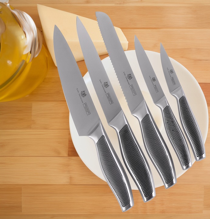 ZESTAW KOMPLET 5 noży kuchennych STALOWE OSTRE NOŻE nóż szefa kuchni STAL