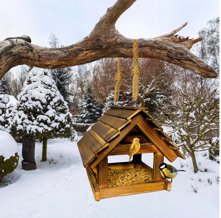 Karmnik Dla Ptaków Duży Na Prezent PREMIUM XXL Budka Ozdoba Ogrodu +