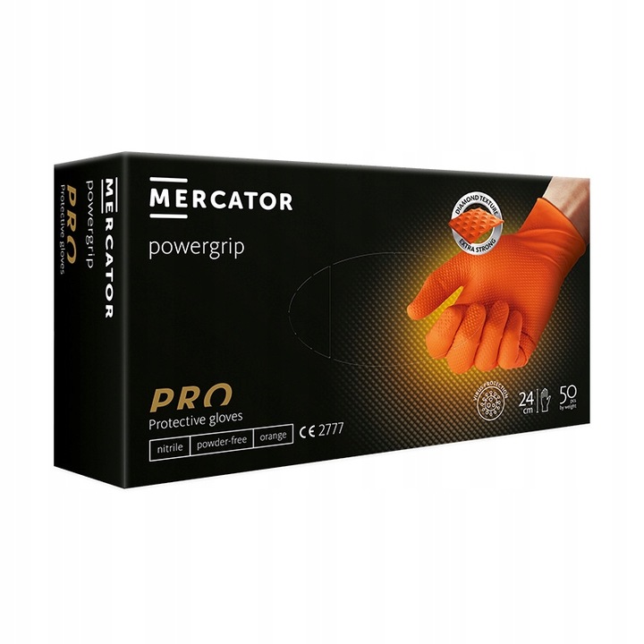 Rękawice nitrylowe POWERGRIP IDEALL GRIP Orange XL