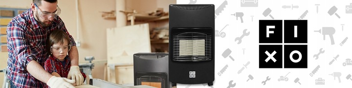 Piecyk gazowy na butle gaz grzejnik FIXO ZESTAW 4,2kW piec reduktor wąż LPG