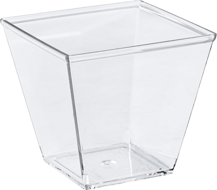 Zestaw Pojemniki piramidki na desery deserki mini 200ml + łyżeczki 50 kompl