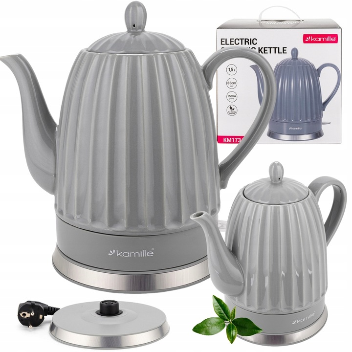 CZAJNIK ELEKTRYCZNY BEZPRZEWODOWY CERAMICZNY KAMILLE 1500 W 1,5 L